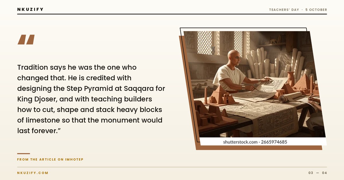 Imhotep, ancient Egyptian physician and architect, global patron of teaching (photo 3)