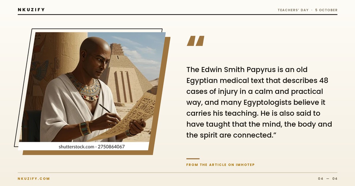 Imhotep, ancient Egyptian physician and architect, global patron of teaching (photo 4)
