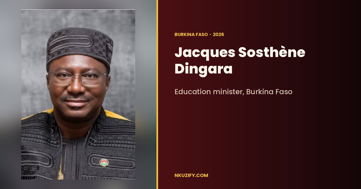 Jacques Sosthène Dingara, Education minister, Burkina Faso