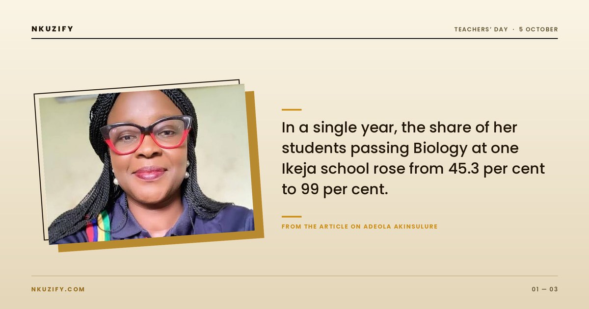 Adeola Olufunke Akinsulure, biology teacher and Global Teacher Prize finalist