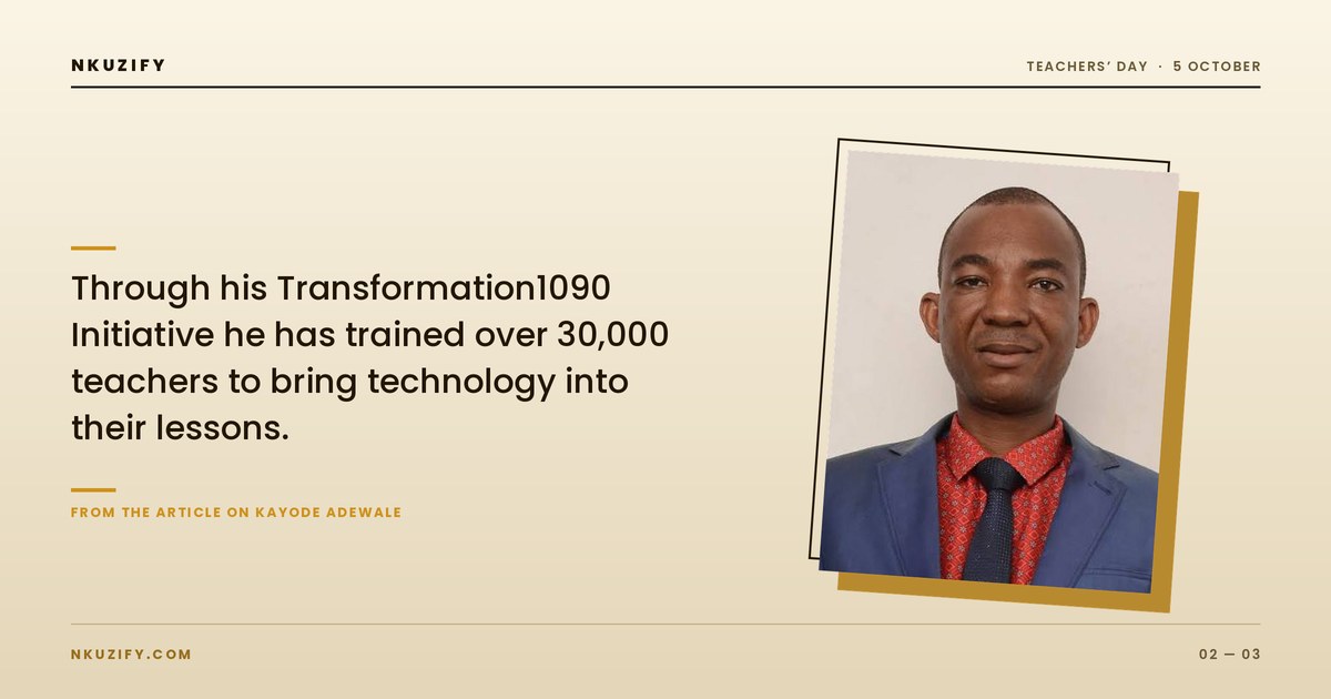 Kayode Adewale, mathematics teacher and Global Teacher Prize finalist (photo 2)