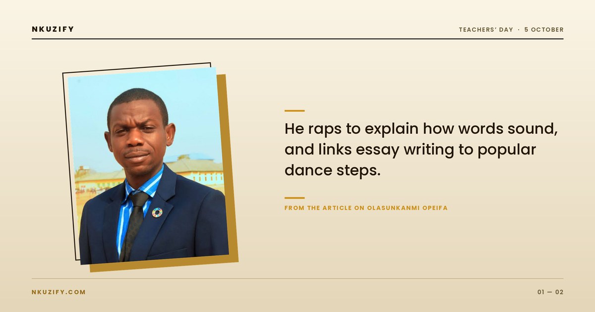 Olasunkanmi Opeifa, English teacher and Global Teacher Prize finalist
