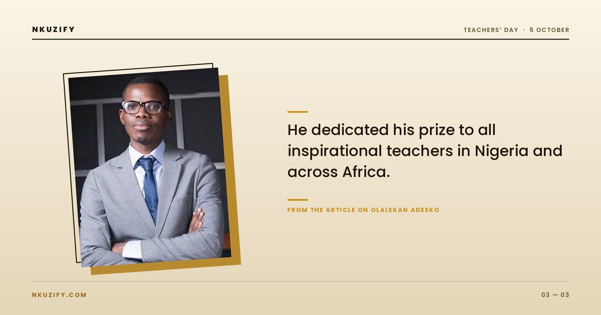 Olalekan Adeeko, African Union Continental Teacher Prize winner (photo 3)