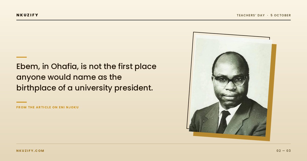 Eni Njoku, botanist and Vice-Chancellor