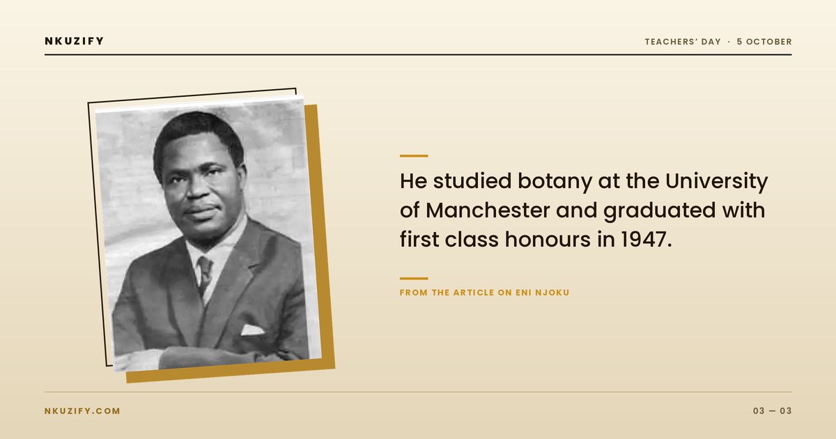 Eni Njoku, botanist and Vice-Chancellor