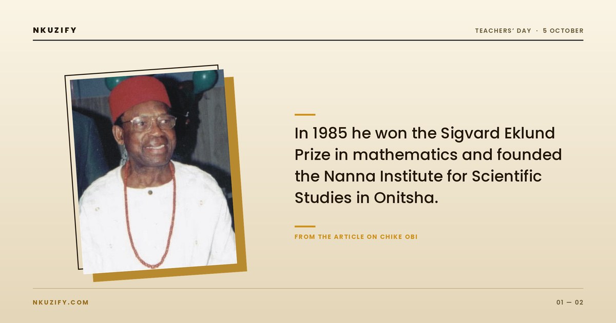 Chike Obi, mathematician