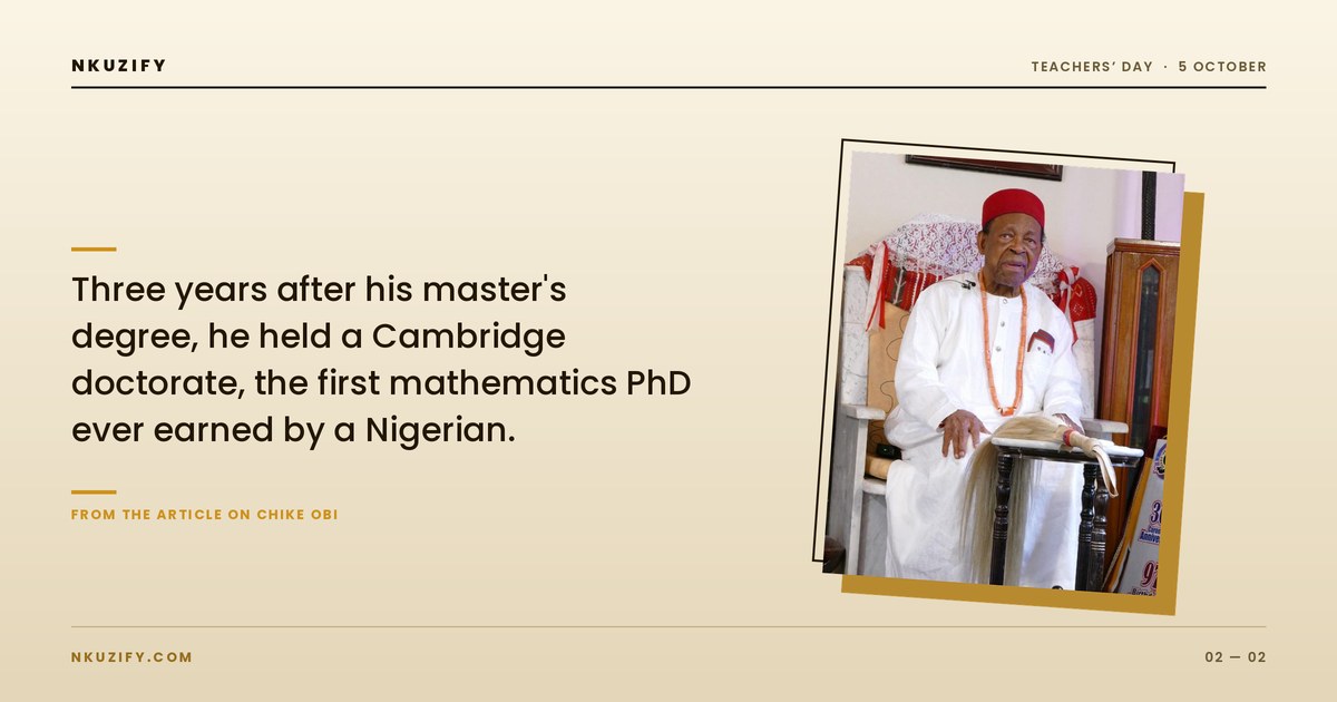 Chike Obi, mathematician